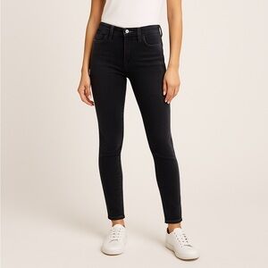Paige Verdugo Ultra Skinny Jeans Size 24 Black Charcoal Mid Rise Stretch